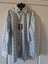 Hickey Freeman Men's Green Plaid Cotton Dress Shirt 15.5 32 33 New Nwt 89