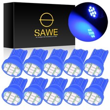 10 X Sawe Blue T10 194 168 2825 Led Instrument Gauge Cluster Dash Light Bulbs