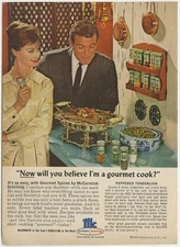 McCormick Schilling Gourmet Spices for Easy Gourmet Cooking 1962 Vintage Ad