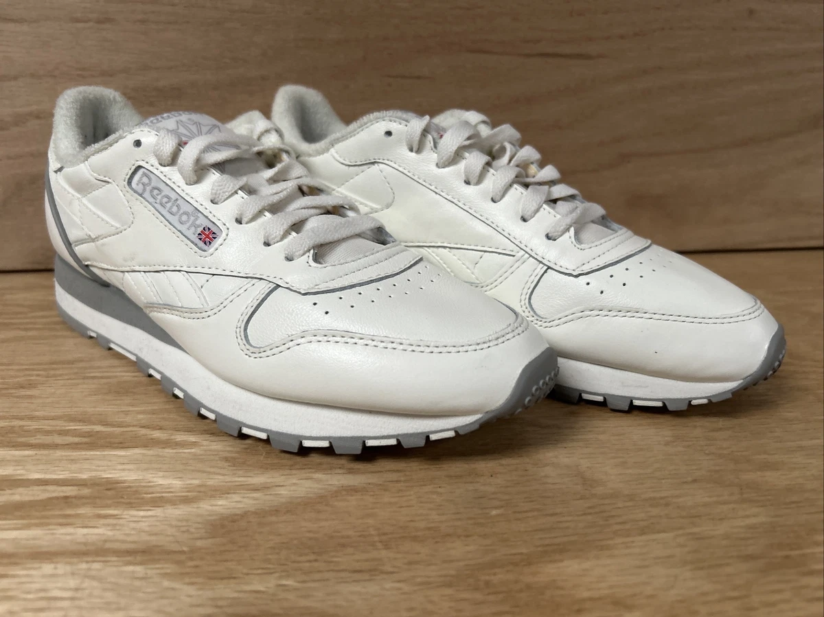 Reebok Mens Classic 059503 White Grey Casual Shoes Sneakers Size 7
