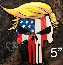 Original Donald Trump Sticker 2024 Hair Skull Punisher 5” Die Cut Bumper Window