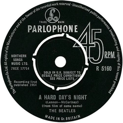 ❤️ The Beatles ● A Hard Day's Night ❤️ Vintage 1964 Vinyl 7" Single : VG+