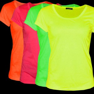 Damen Netz-Kurzarm-Top 80er Style - Neon Festival Shirt Für Retro Partys