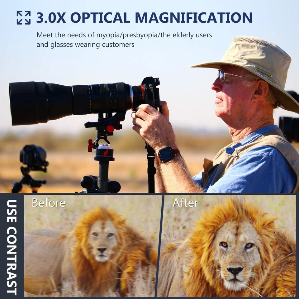 GGS S8 3X Visor Óptico Cámara Visor Ajuste 3-3.2" LCD para Canon Nikon Foto 4 de 4