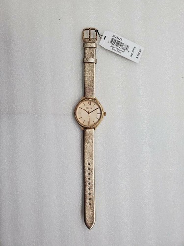 FOSSIL SUITOR ROSE DIAL CRYSTALS ROSE GOLD LEATHER STRAP LADIES WATCH BQ3429 NEW - 第 3/9 張圖片