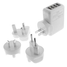 2.1Amp 4Port USB Global US, UK, EU, AU Plugs Home Travel Charger for Cell Phones