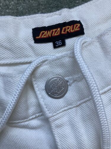 Pantalones de mezclilla Santa Cruz para hombre W36” L32” blanco roto con lazo cintura con logotipos nuevos con etiquetas - Imagen 6 de 11