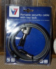 V7 Portable Security Cable with Key Lock 6.5ft