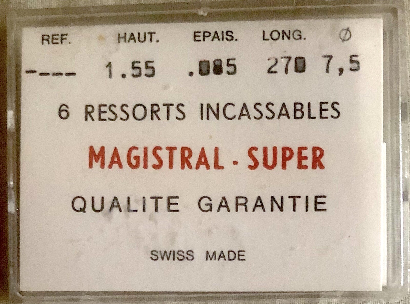 1X Mainspring 1.55x0.085mm Ø7.5 Watch Spring 270 155 H27 for Watch Repair