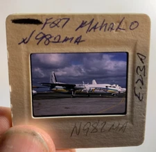 MAHALO fly AIRPORT 35mm SLIDE plane COMMERCIAL AIRLINE aircraft #414