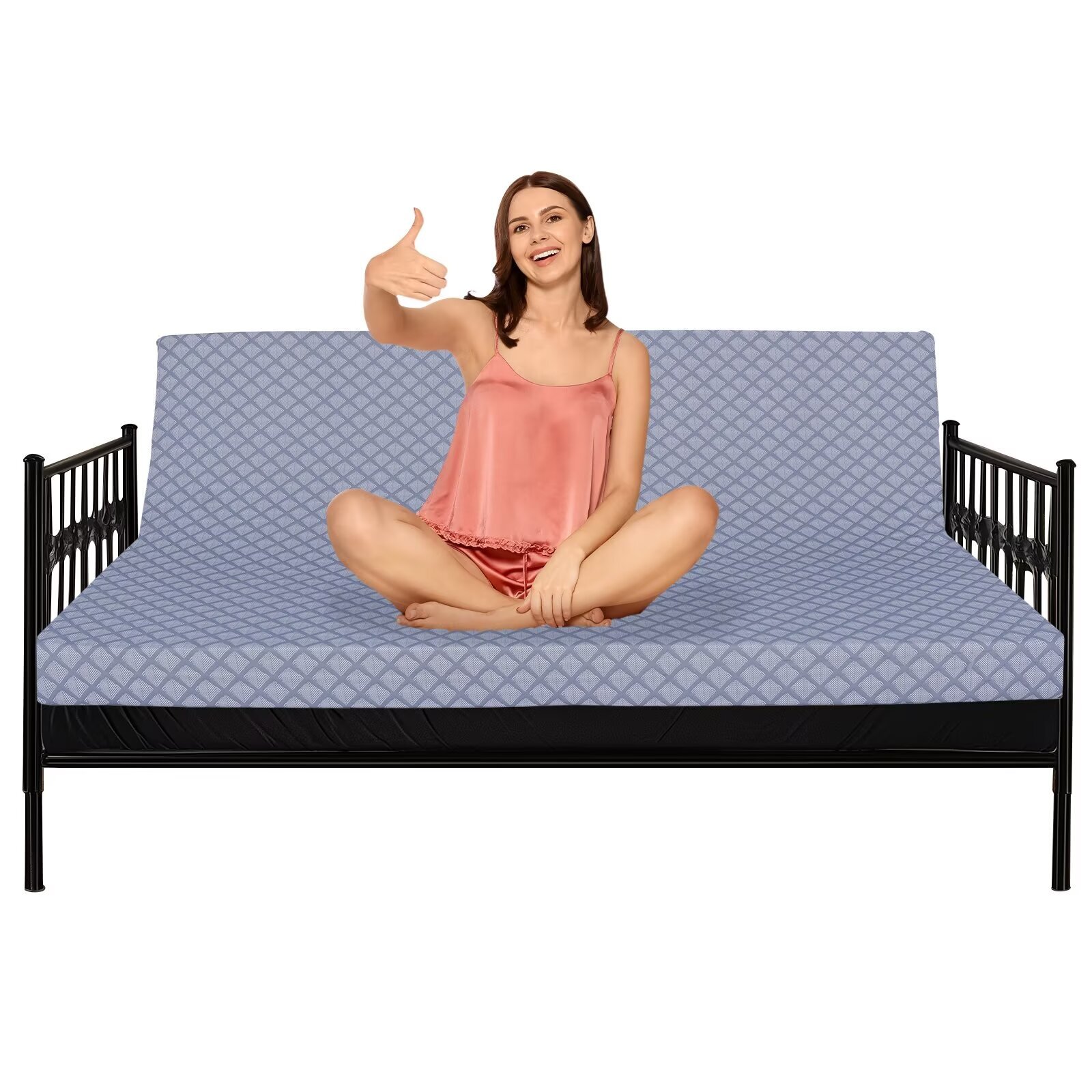 H&ZT Memory Foam Full Size Futon Mattress 75x54x5" & Removable Cover Washable