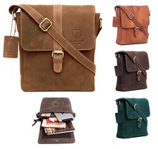 Mens Leather Shoulder Bag Designer Ladies Cross body Work Messenger Travel Case