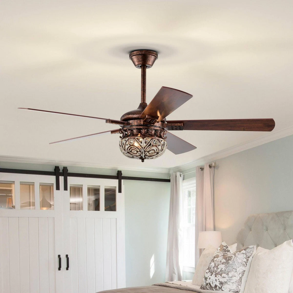 Copper Ceiling Fan With Light | Shelly Lighting