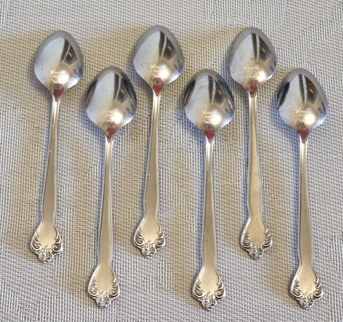 Versailles by MSI Teaspoons Set of 6 Japan 6.5” Stainless Vtg Flatware Rose - Picture 4 of 7