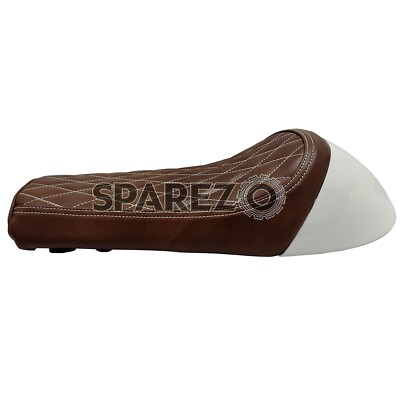 For Royal Enfield ''D11 Leather Single Seat & White Cowl'' GT & Interceptor 650