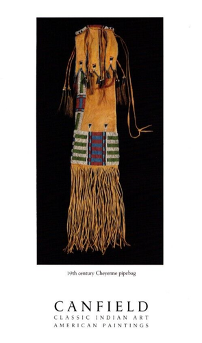 Anuncio de galería 1991, bolsa de pipa india americana anuncio impreso Cheyenne, siglo XIX, anuncio impreso - Imagen 2 de 3