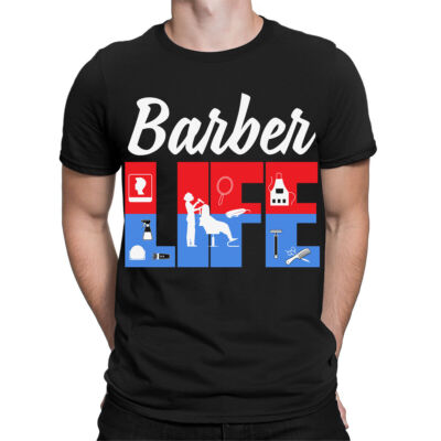 Barber Life Vintage Shop Friseur Friseur Werkzeug Herren T-Shirts Top #TA-89