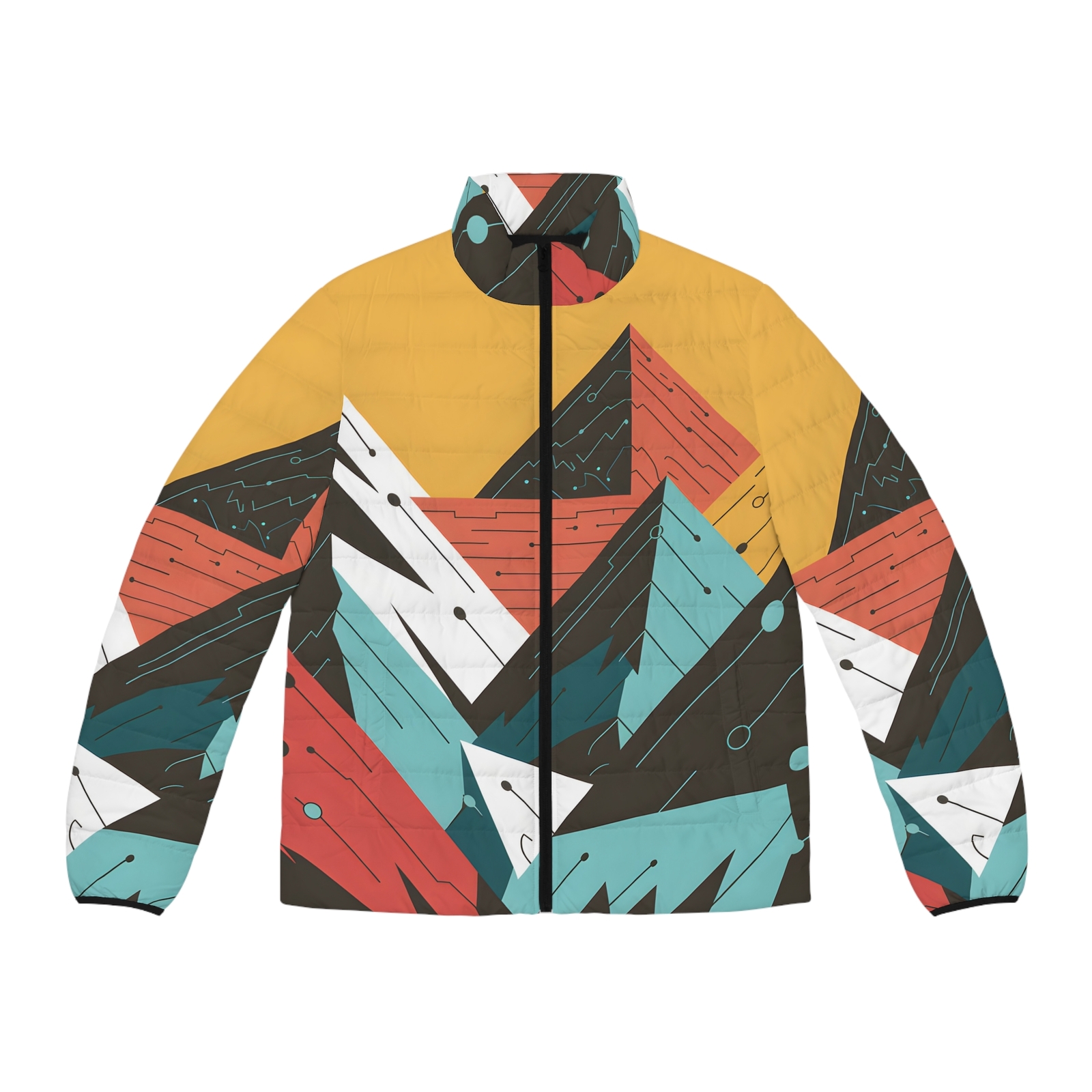 Puffer Jacket for Outdoor Adventure with Summit Dots Design Warm Style