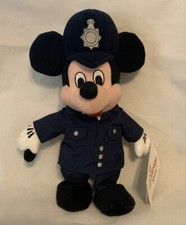 Mickey Mouse British Policeman Disney Store 10  Plush Bean Bag Beanie NEW w/ Tag