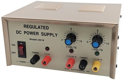 Triple Output DC Power Supply, ONE 5V @ 3A Max and TWO ±1.5V DC to ±15V @ 1A Max