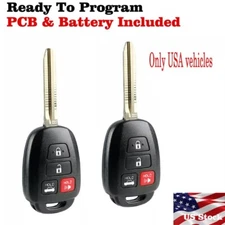 2 For 2014 2015 2016 2017 Toyota Camry Corolla Keyless Remote Key Fob - H Chip