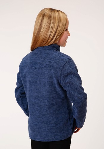 Roper Girls Navy Polyester Micro Fleece Jacket - Picture 3 of 4