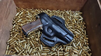 Quick Draw W/ Thumb Break Belt Leather Holster Fits CZ75 / CZ75B Leather Holster
