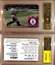 Babe Ruth Rare Recalled 1998 Nexstar Lenticular Phone Card Graded ASG 10 #GC
