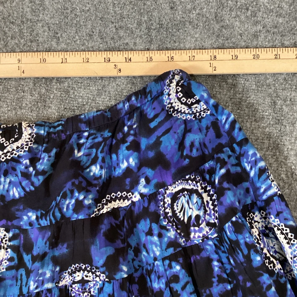 Falda Colección NY Mujer Extra Grande Corbata Teñida Azul Blanco Boho Hippie Festival Foto 3 de 4