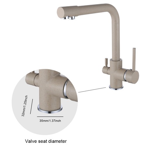 Rubinetto Filtro Acqua Lavello Cucina Rubinetti per Sistema Filtrazione Acqua (Beige) - Foto 6 di 6