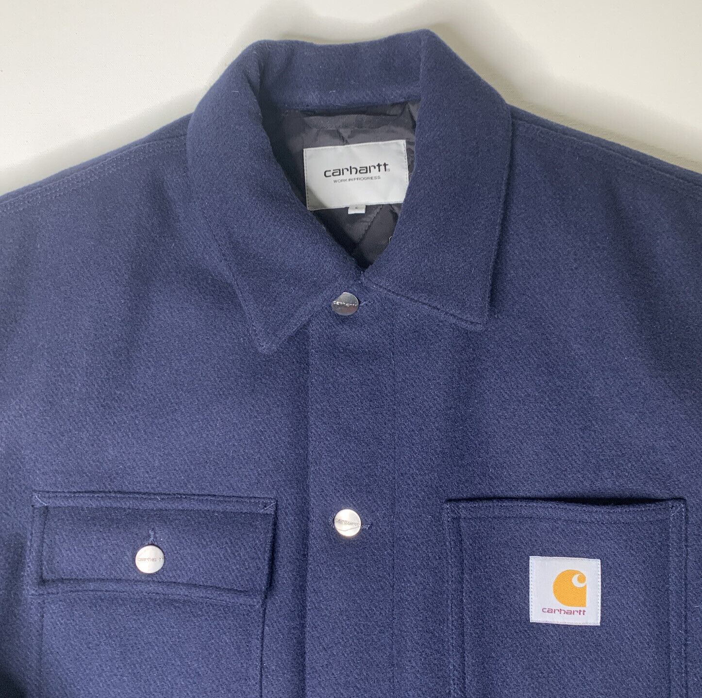 Carhartt WIP Wool Michigan Chore Coat Work In Progress Navy Blue