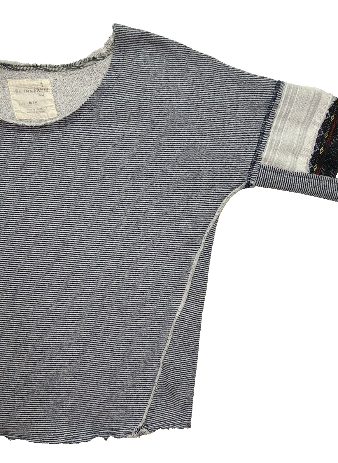 We Free People Boho Patchwork Pullover Sz M Blue … - image 5