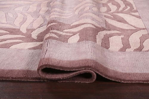 Nature Print Nepalese Oriental Area Rug Hand-knotted Wool Home Decor 8x10 Carpet - Picture 11 of 12