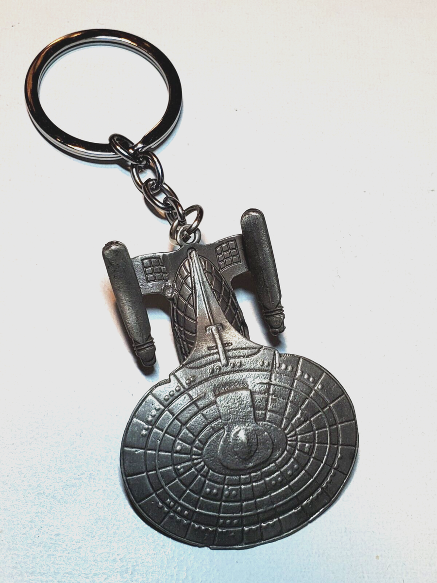 Star Trek TNG Enterprise Ship Pewter Finish Keychain Key Chain Collectible