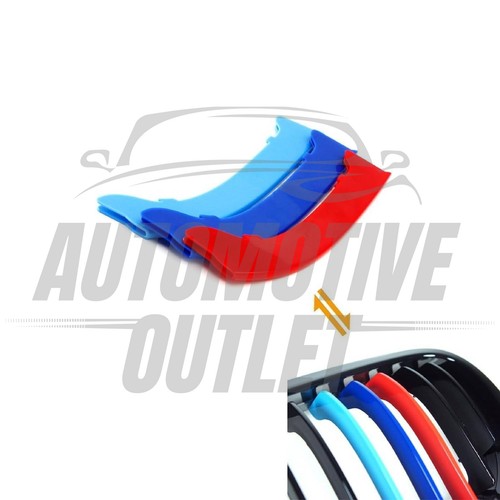 3 COLOUR 12 BAR FRONT KIDNEY GRILLE STRIP TRIMS COVER FOR BMW 3 SERIES LCI 09-12 - Picture 4 of 13