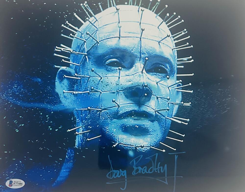 DOUG BRADLEY SIGNED 11X14 HELLRAISER PHOTO PINHEAD POSTER AUTOGRAPH HORROR BAS 6