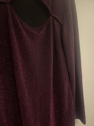 NEW - SIZE 18 - Purple SIMPLY BE - Sparkly Bust Cut Out Stretch Dress Plus Size - Picture 2 of 7