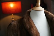 Genuine Real Mink Fur Coat Jacket Made In England 12 14