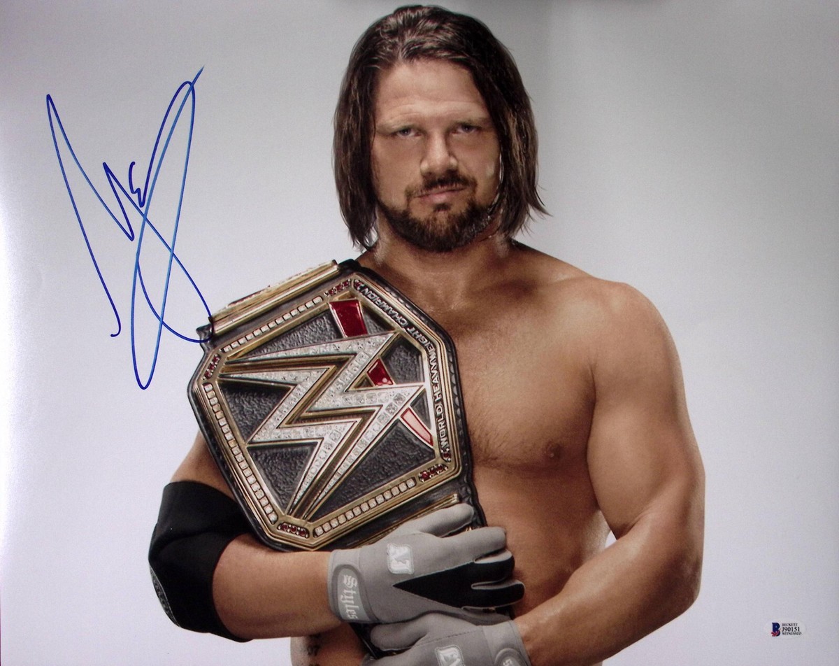 AJ Styles Signed 16x20 Photo BAS COA WWE New Japan Pro Wrestling