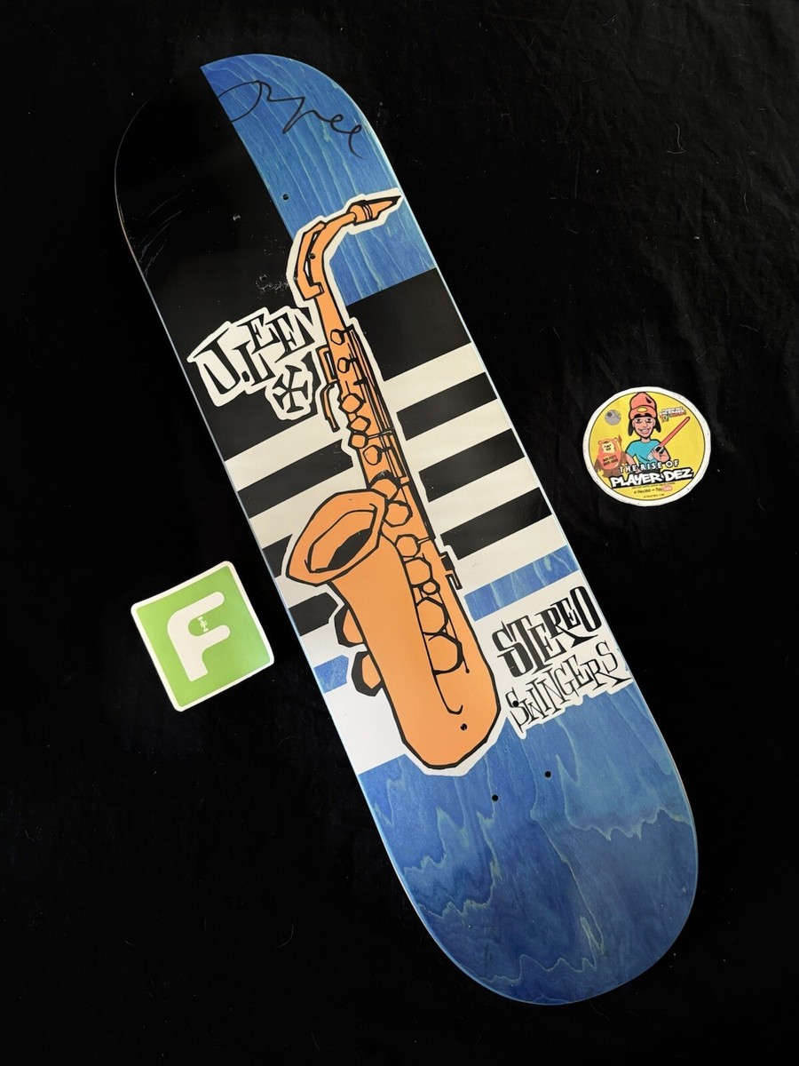 RARE SIGNED Jason Lee Blue ￼Jazz Swingers Sax Stereo Skateboard