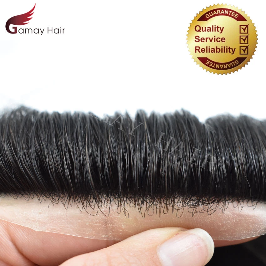 Pelucas invisibles de PU para hombre de encaje francés toupee pieza de cabello humano natural Australia Foto 4 de 4