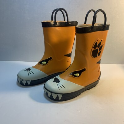 Cat & Jack ??   Kids Toddler Size 10     Rain & Snow  Orange Tiger Waterproof