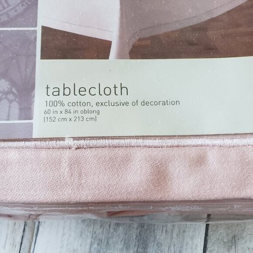 NWT - Pink 60"X84" 100% Cotton Tablecloth - Picture 3 of 4