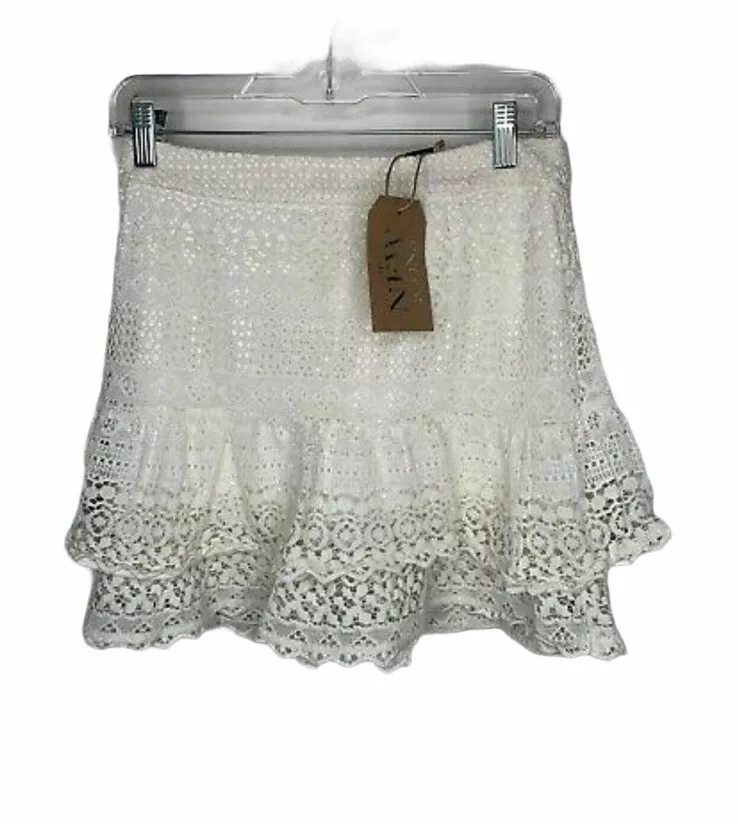 H&m white cheap lace skirt