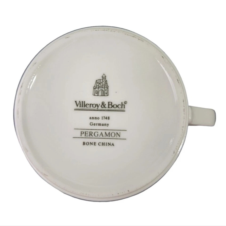 Villeroy & Boch 2 Piezas Pérgamo Taza Platillo Hueso China Alemania Descatalogado Foto 3 de 4