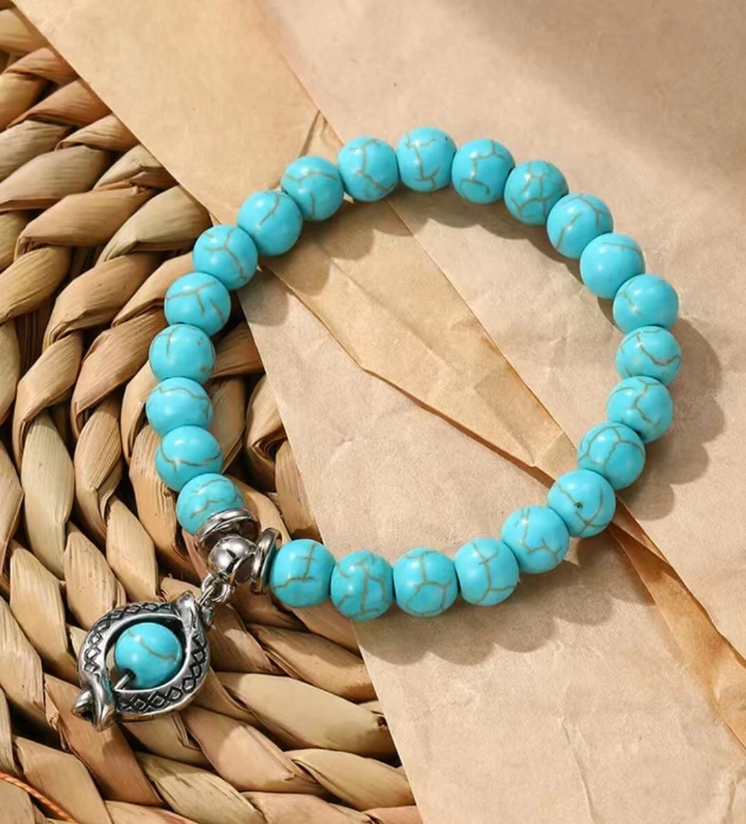 Turquoise best sale charm bead