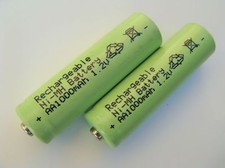 2xBatteria Mignon AA Ni-MH 1000mAh 1,2V per Luci SOLARI Lampade LED Catene Luminose 