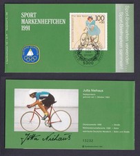 Bund Sport Markenheftchen 6x 1500 100+ 50 Pf 1991 ESSt Bonn