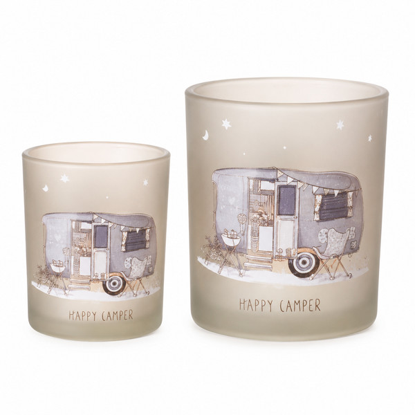 Boltze Home Windlichter Vanlife 2Er Set Life’S Better Glas Teelichthalter-image