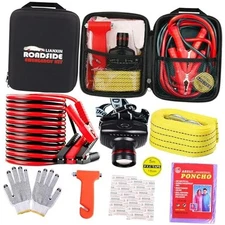 Car Roadside Emergency Kit, with Jumper Cables Automotive Kit,Car Safety Black